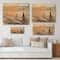 Designart - Panorama of Venice Laguna At Sunset - Nautical & Coastal Print on Natural Pine Wood